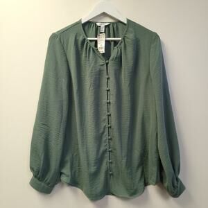 Nine West Shirt Top Size Large Blouse Green Kohls Womens​